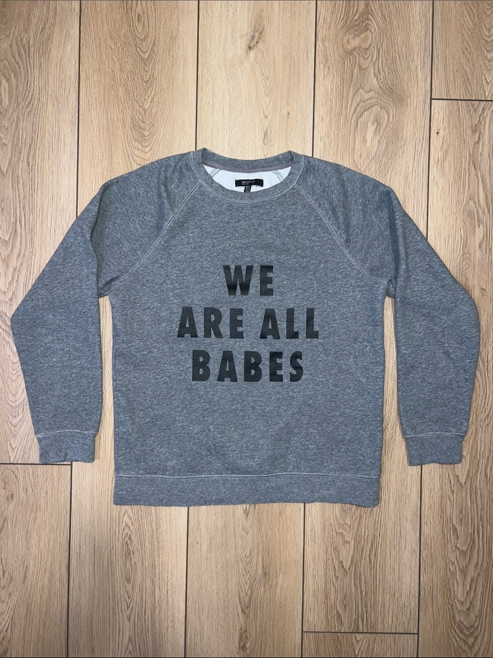 Brunette The Label Gray 'We Are All Babes' Crewneck Sweatshirt